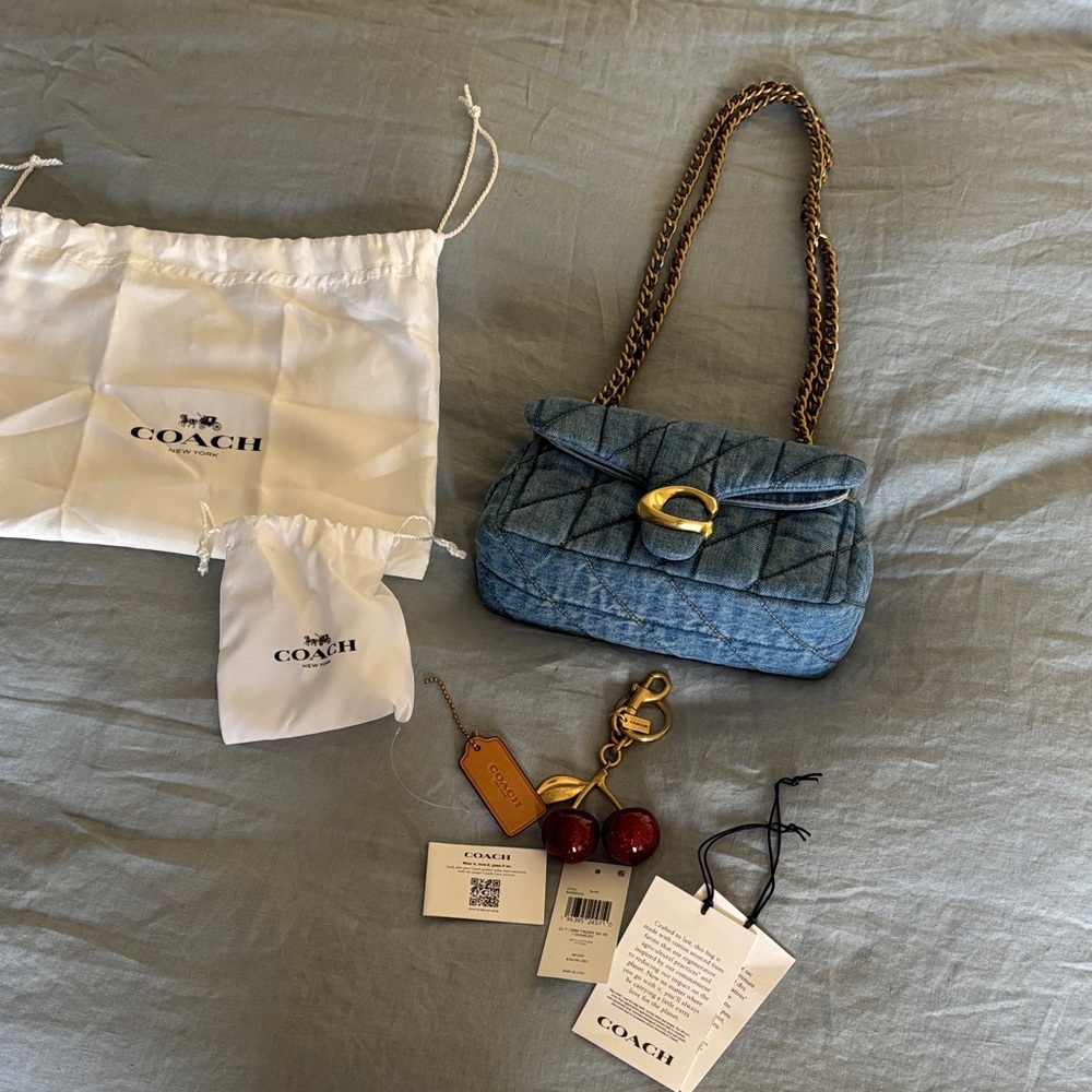 Coach Denim Blue Quilted Shoulder Bag
